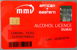 alkohol engedély Dubaj